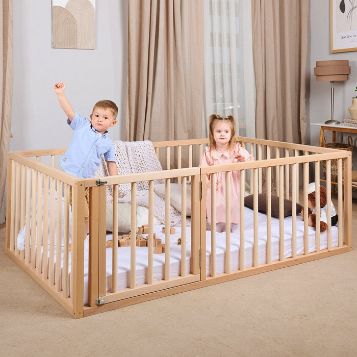 Goodevas Montessori Floor Bed Frame for Toddlers with Fence (200х120 cm)