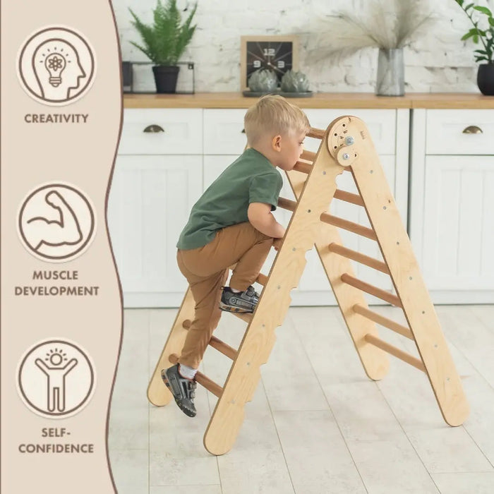 Goodevas Montessori Triangle Ladder - Handmade Climber for Kids 1-7 y.o.