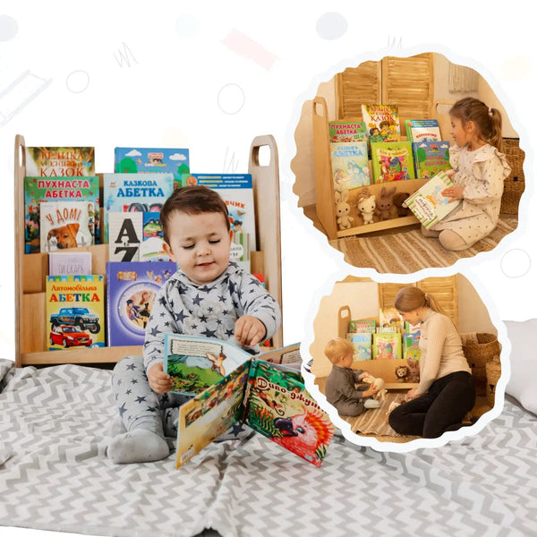 Goodevas Montessori Wooden Bookshelf – Beige