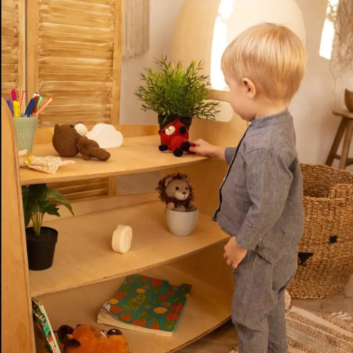 Goodevas Montessori Wooden Toy Shelf