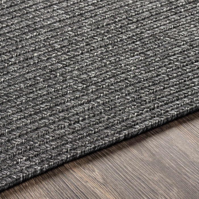 Hauteloom Black Braided Faux Jute Rug