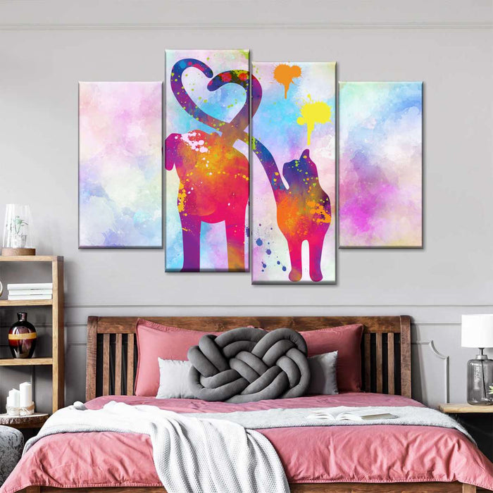 ElephantStock Cat And Dog Love Wall Art