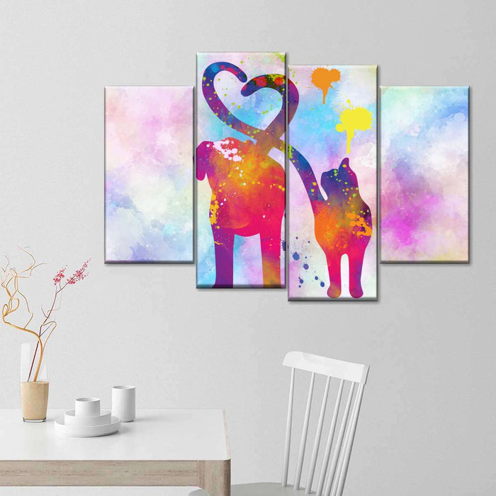 ElephantStock Cat And Dog Love Wall Art