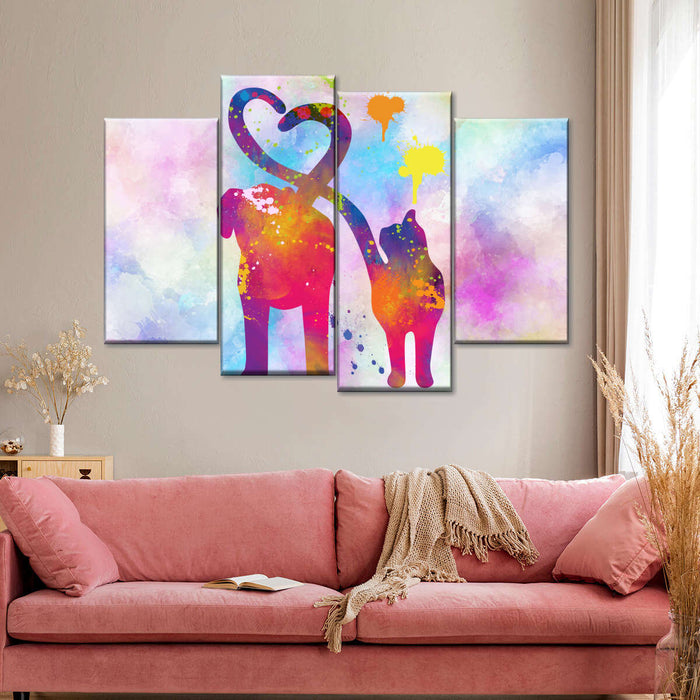 ElephantStock Cat And Dog Love Wall Art