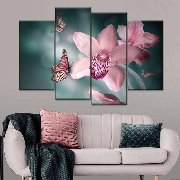 ElephantStock Butterfly Orchid Wall Art