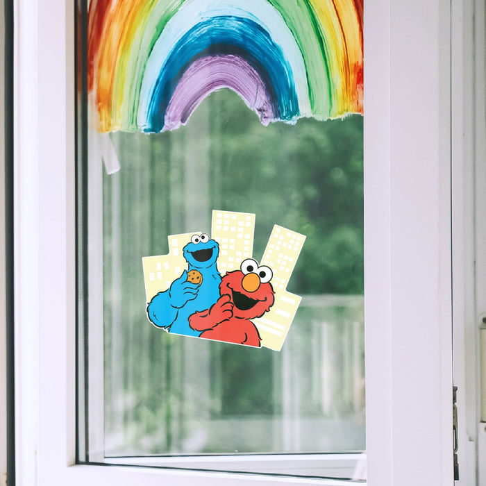 Fathead Group 3 Window Cling - Officially Licensed Sesame Street Removable Window Static Decal