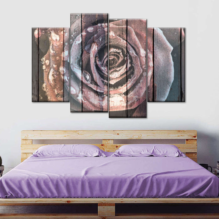 ElephantStock Colorful Wooden Rose Wall Art