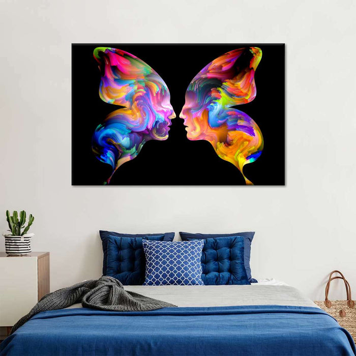 ElephantStock Abstract Butterfly Faces Wall Art