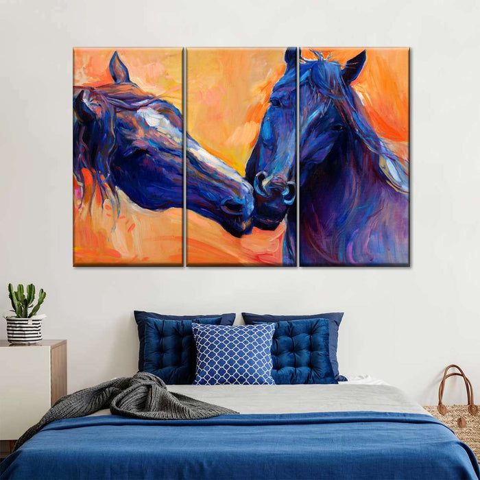 ElephantStock Blue Horses Wall Art