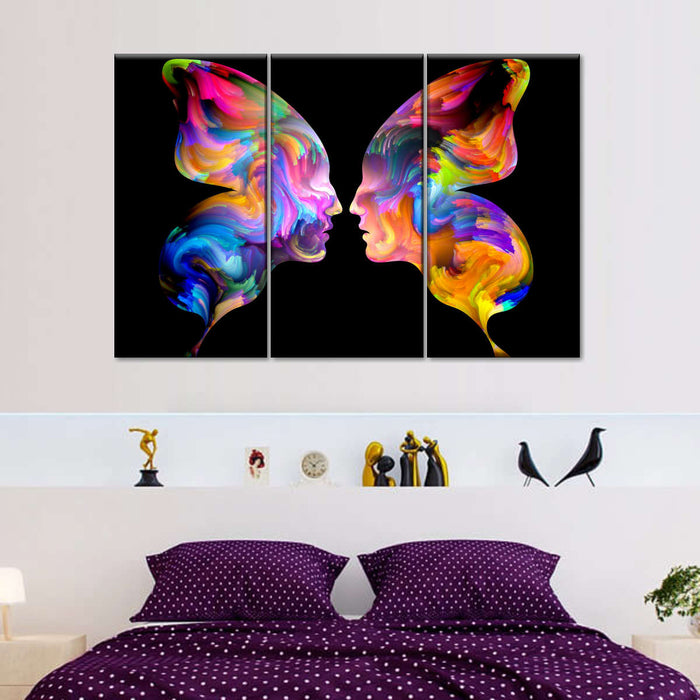 ElephantStock Abstract Butterfly Faces Wall Art