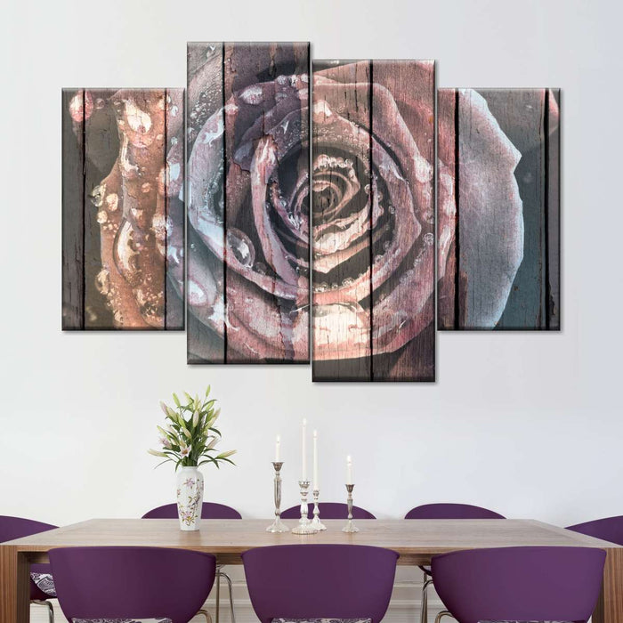 ElephantStock Colorful Wooden Rose Wall Art