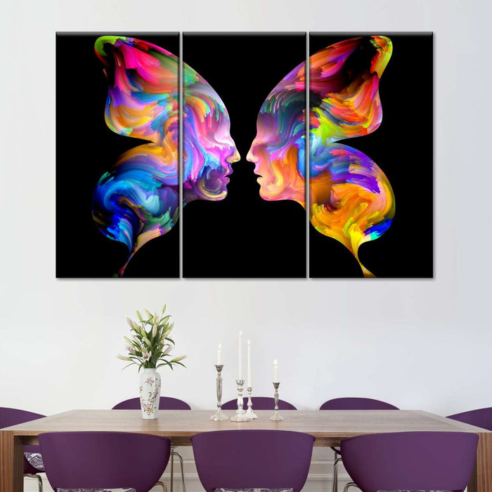 ElephantStock Abstract Butterfly Faces Wall Art