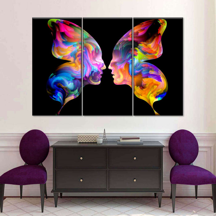 ElephantStock Abstract Butterfly Faces Wall Art