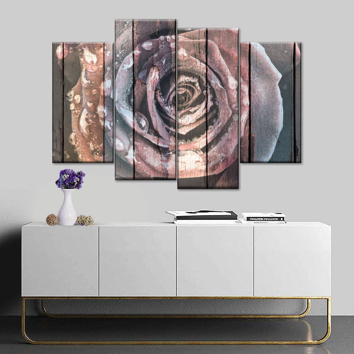 ElephantStock Colorful Wooden Rose Wall Art