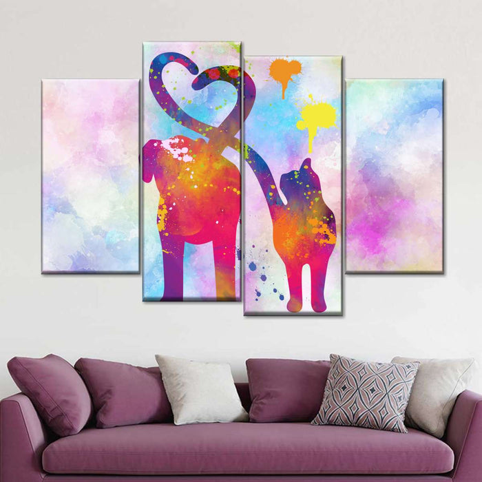 ElephantStock Cat And Dog Love Wall Art