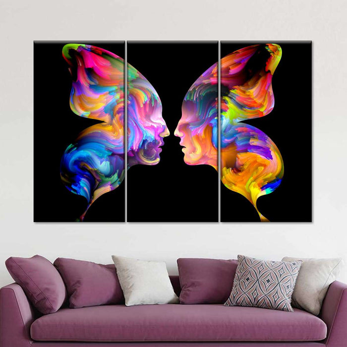 ElephantStock Abstract Butterfly Faces Wall Art