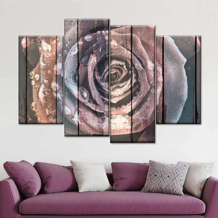 ElephantStock Colorful Wooden Rose Wall Art