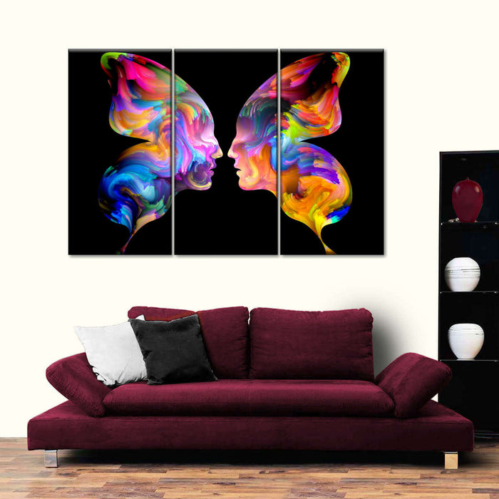 ElephantStock Abstract Butterfly Faces Wall Art