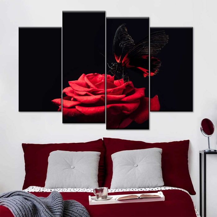 ElephantStock Butterfly Kissing The Rose Wall Art