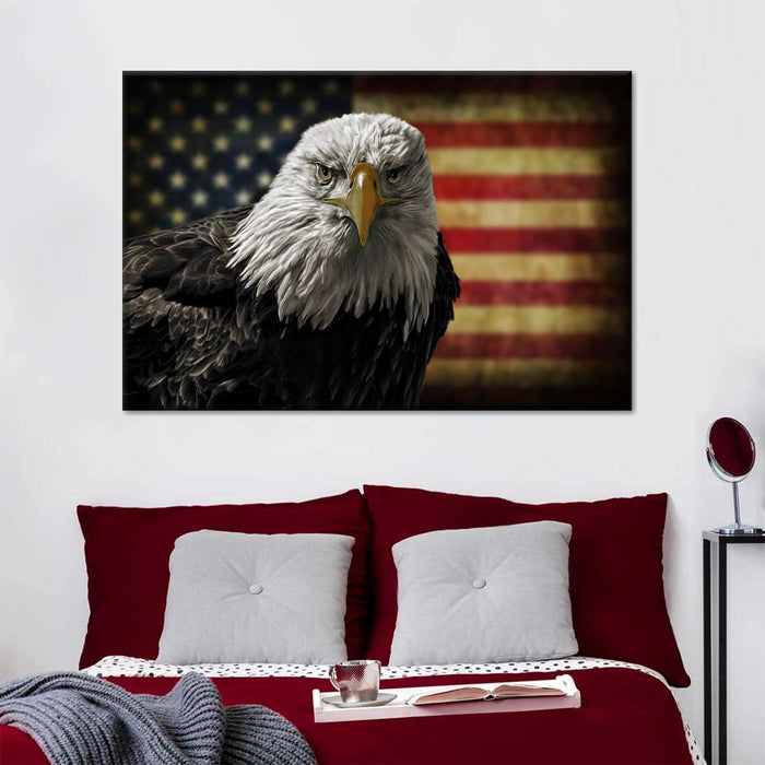 ElephantStock Eagle And Flag Of America Wall Art