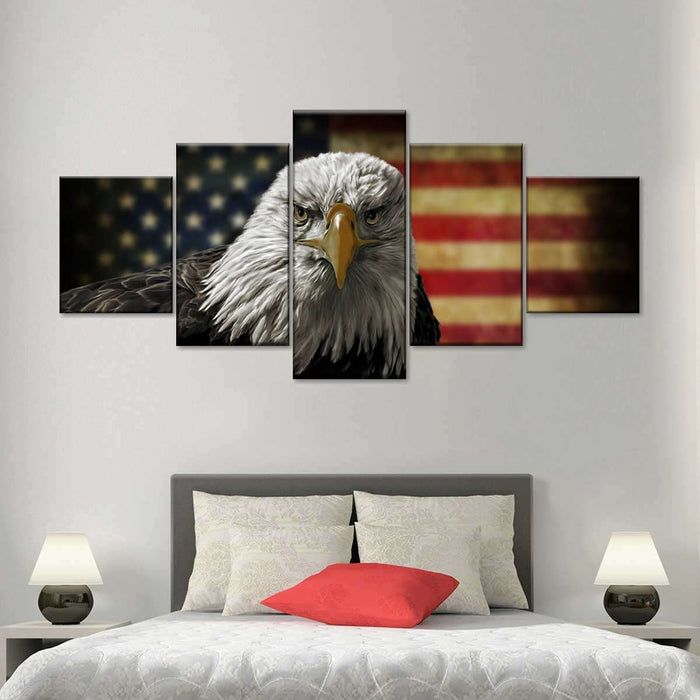 ElephantStock Eagle And Flag Of America Wall Art