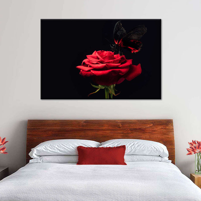 ElephantStock Butterfly Kissing The Rose Wall Art