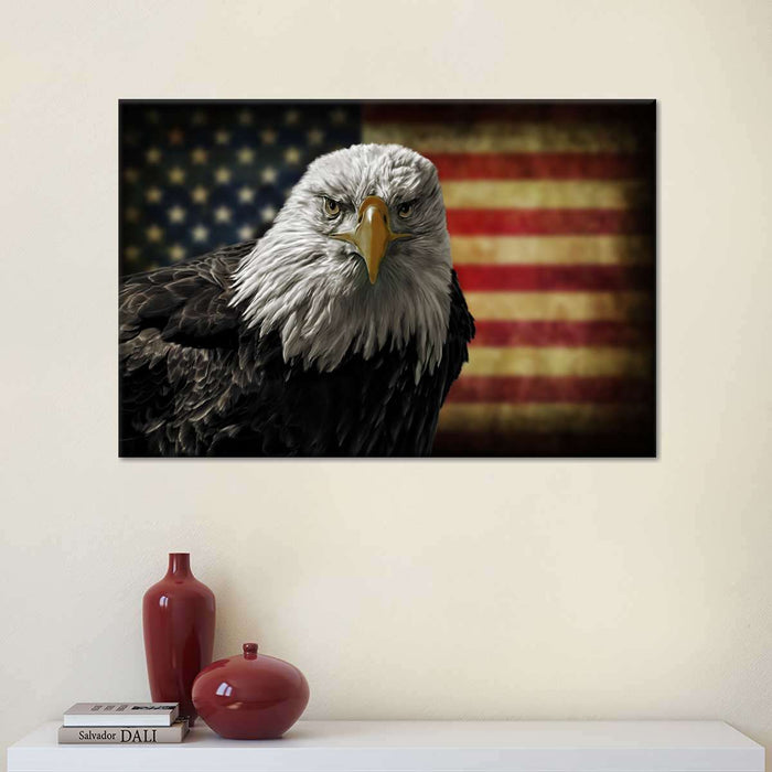 ElephantStock Eagle And Flag Of America Wall Art