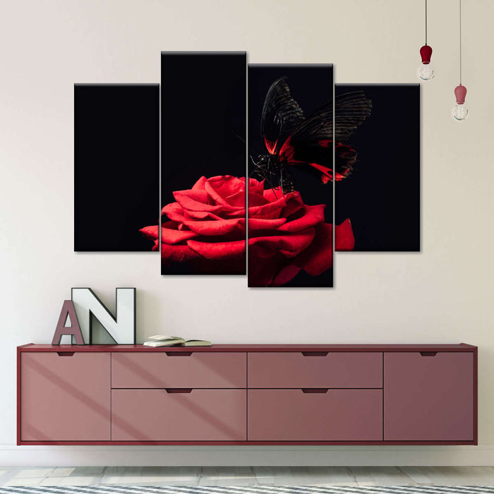 ElephantStock Butterfly Kissing The Rose Wall Art