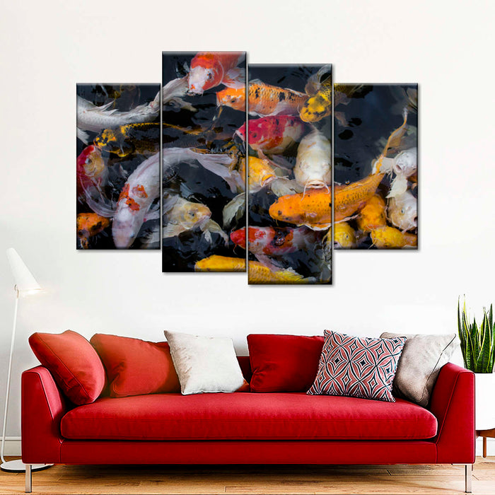 ElephantStock Abundant Koi Fish Wall Art