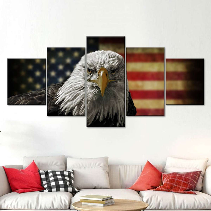 ElephantStock Eagle And Flag Of America Wall Art