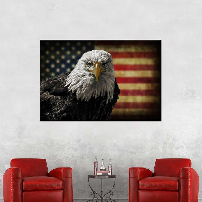 ElephantStock Eagle And Flag Of America Wall Art