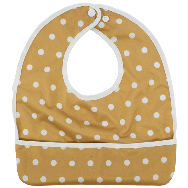 Texas Tushies Mustard Polka Dots - The Flip Bib