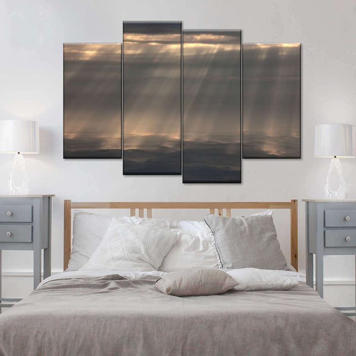 ElephantStock Sunrays And Cloudy Sky Wall Art