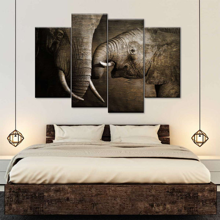 ElephantStock Affectionate Elephants Wall Art