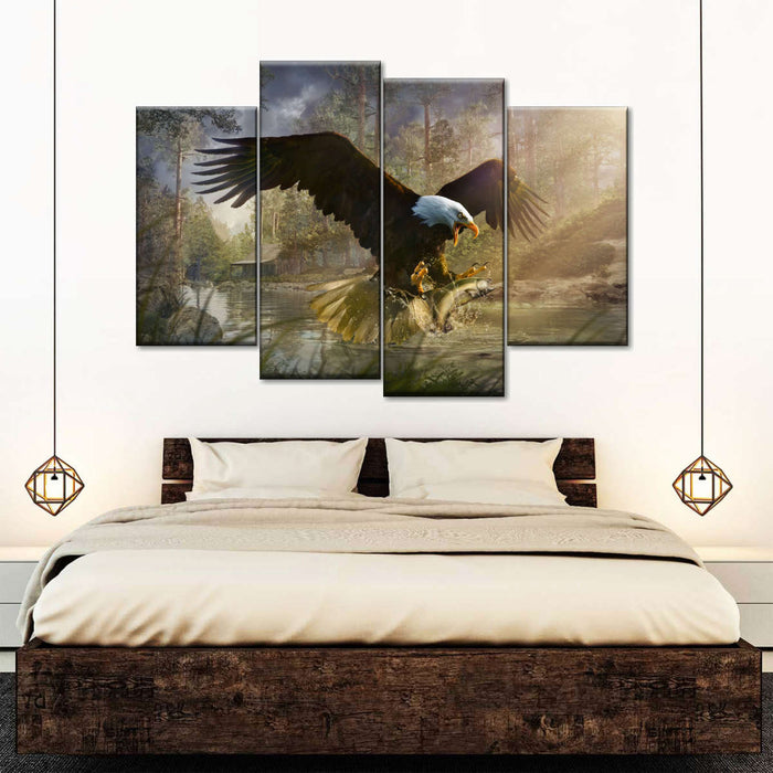 ElephantStock Bald Eagle Catching Fish Wall Art