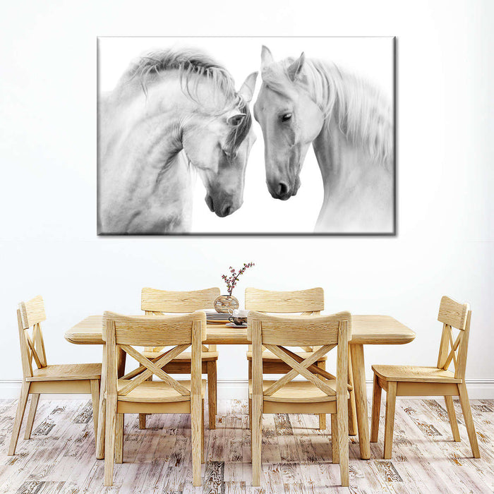 ElephantStock White Horse Couple Wall Art