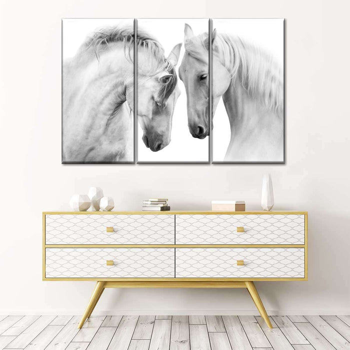 ElephantStock White Horse Couple Wall Art