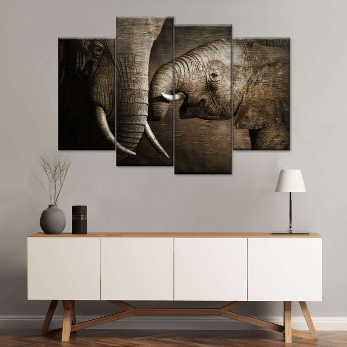 ElephantStock Affectionate Elephants Wall Art