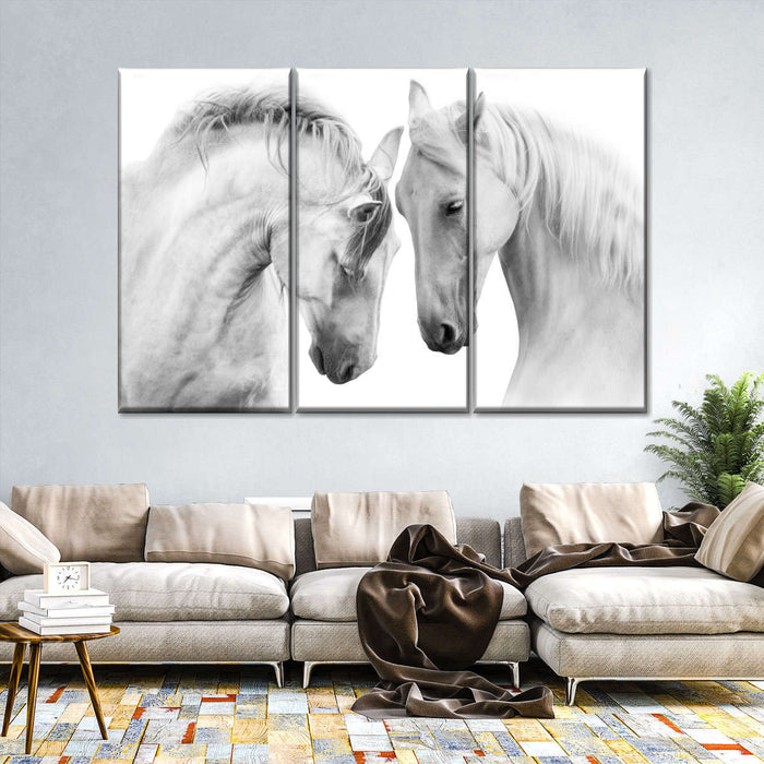 ElephantStock White Horse Couple Wall Art