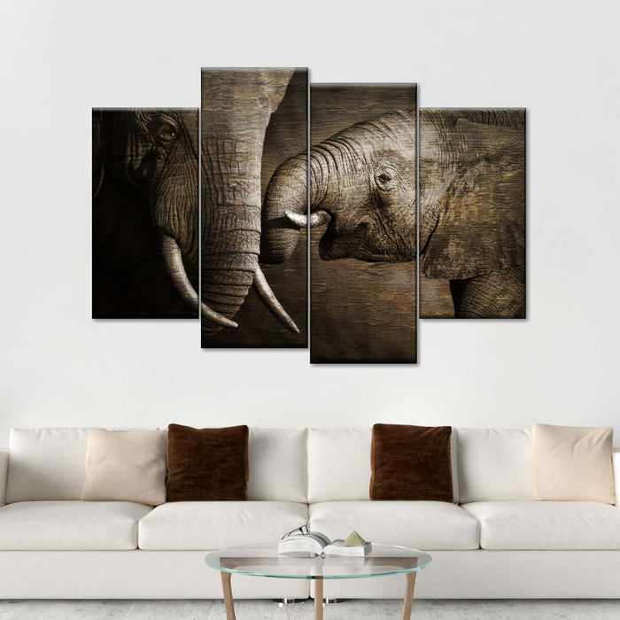 ElephantStock Affectionate Elephants Wall Art