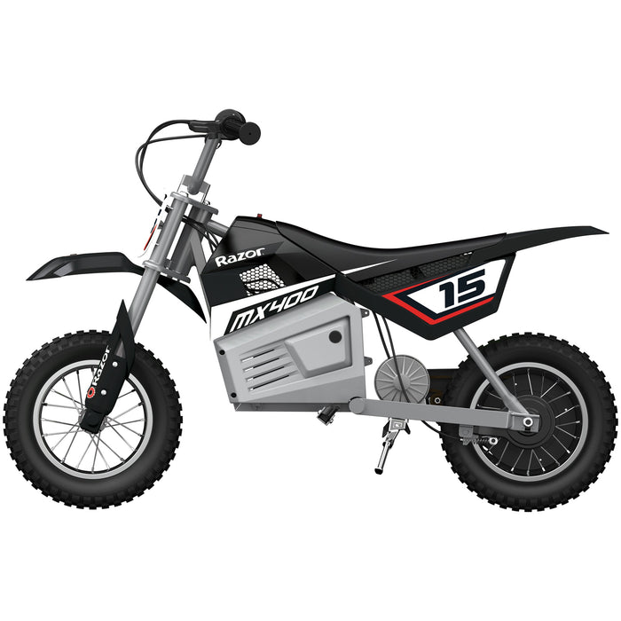 Razor MX400 Dirt Rocket 24V Electric Toy Motocross Motorcycle Dirt Bike, Black