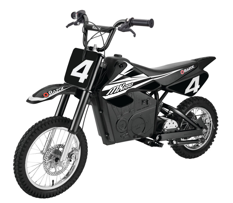 Razor MX400 & MX650 Electric Toy Motocross Motorcycle Dirt Bike, White & Black