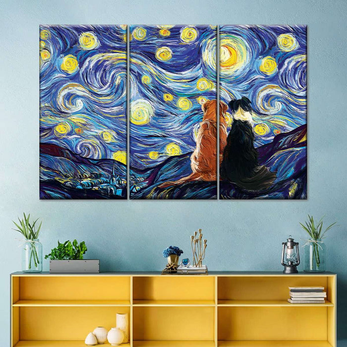 ElephantStock Dogs Journey Starry Night Wall Art