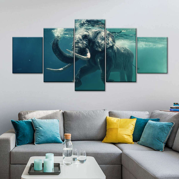 ElephantStock Swimming Elephant Wall Art