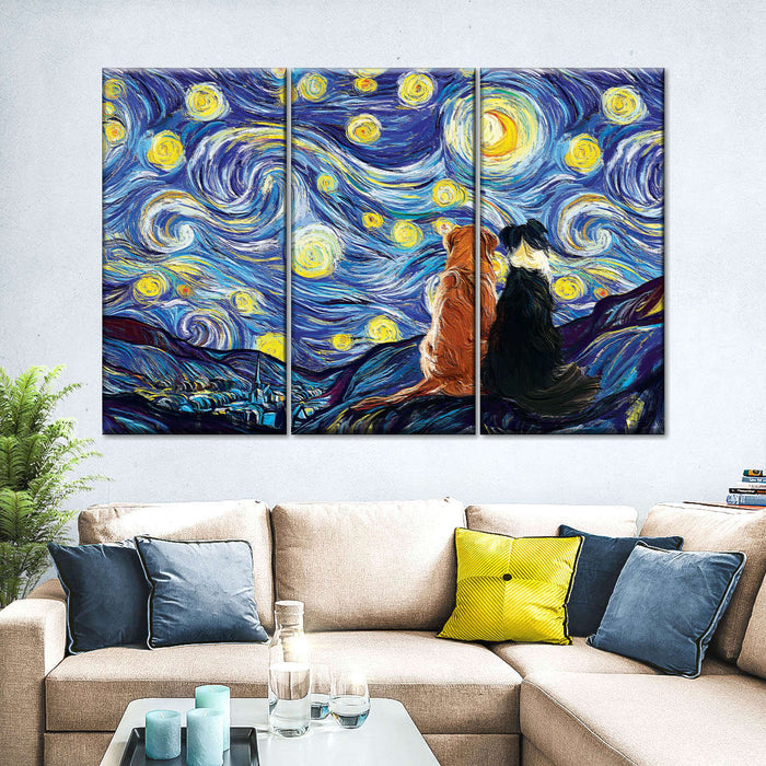 ElephantStock Dogs Journey Starry Night Wall Art