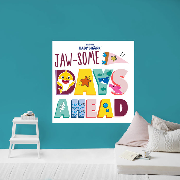 Fathead Baby Shark: Totally Jawsome Poster - Officially Licensed Nickelodeon Removable Adhesive Decal