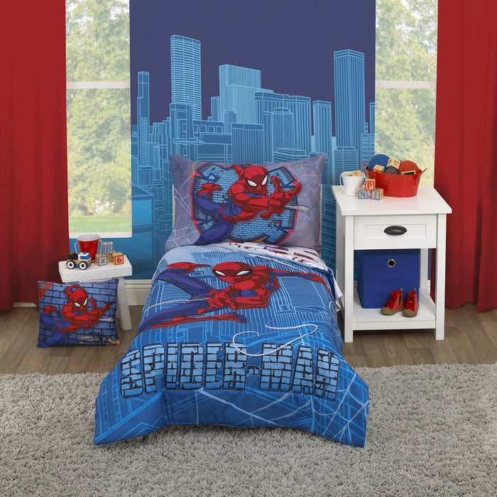Marvel Spiderman Wall Crawler Spider Webs Toddler Pillow