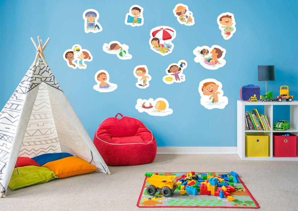 Fathead Seasons Decor: Summer Kids in Vacay Collection - Removable Wall Adhesive Decal