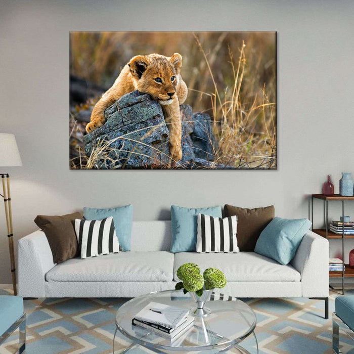 ElephantStock Safari Lion Cub Wall Art