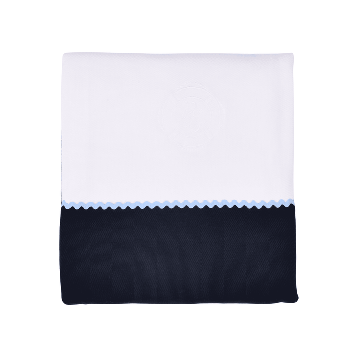 Bebe Sweeny PETIT MARIN | Boys White & Navy Blue Cotton Blanket